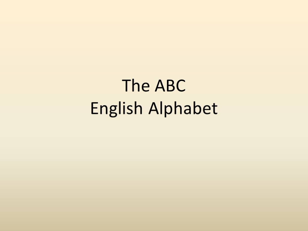 The ABC English Alphabet